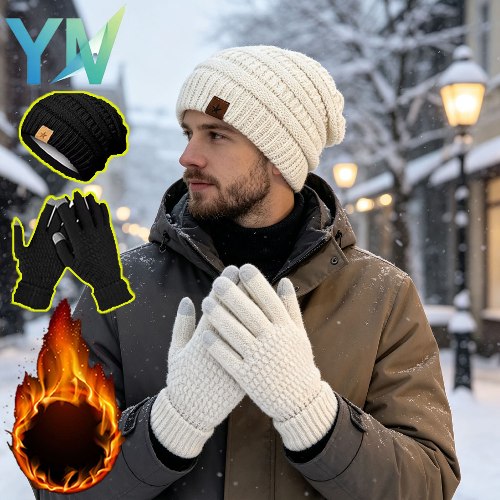 1-5PCS Winter Hat Gloves Set F - Running Gear In Winter 评论和价格
