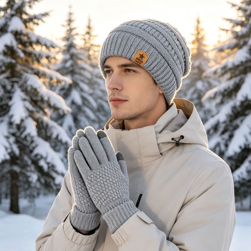 1-5PCS Winter Hat Gloves Set F - Running Gear In Winter 评论和价格